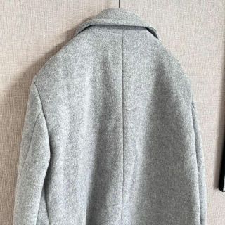 美品 エヌハリウッド ダブル ハーフコート Pコート グレー ウール 38-