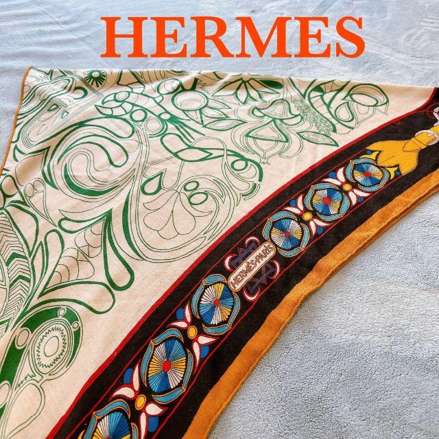 HERMES エルメス ポワントゥ ストール カシミア シルク-