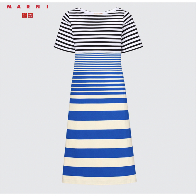 Marni(マルニ)のユニクロ　マルニ　コラボ　ボーダーワンピース　半袖　S レディースのワンピース(ひざ丈ワンピース)の商品写真