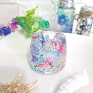 No.634 アクアリウム⑧熱帯魚＆クリオネ✨固まるハーバリウムペン立て(プリザーブドフラワー)