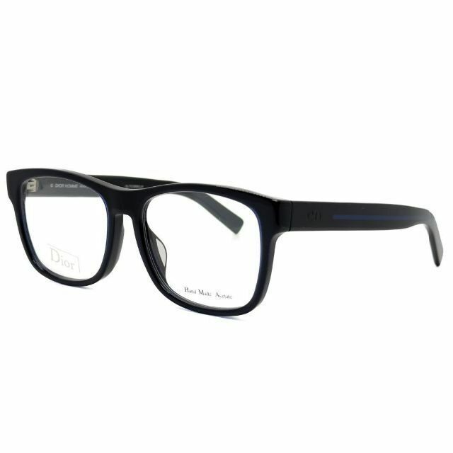新品/匿名】ディオールオム メガネ BlackTie アジアンフィット 黒 青-