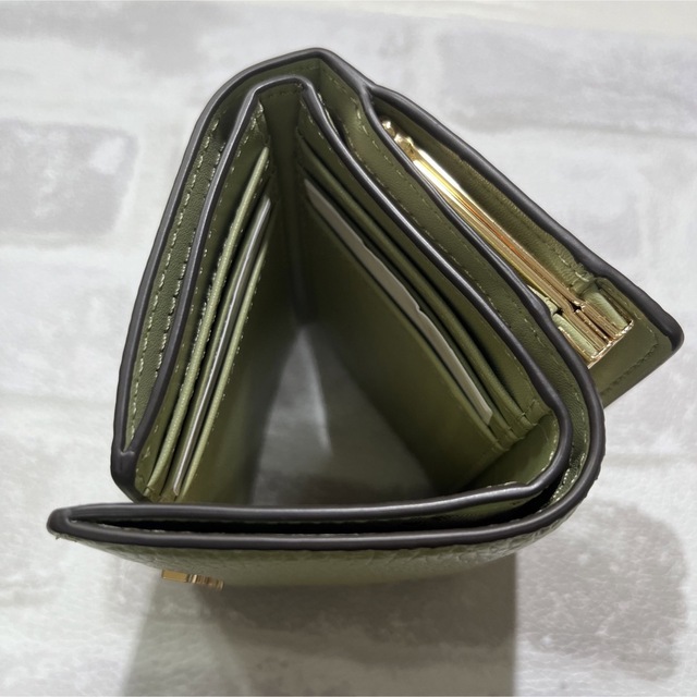 新商品★マイケルコース 三つ折り レザー ウォレット ミニ財布 グリーン 新品