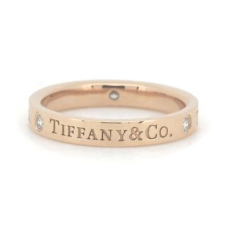 ティファニー(Tiffany & Co.)のティファニー フラット バンド ダイヤモンド リング 3P 9号 K18PG(18金 ピンクゴールド)(リング(指輪))