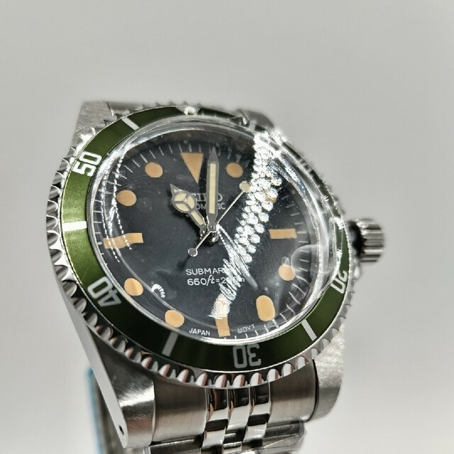 新品カスタムSEIKOMOD 39.5mm緑サブビンテージNH35機械式 メンズの時計(腕時計(アナログ))の商品写真