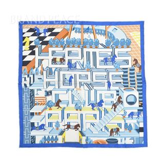 Hermes - エルメス カレ45 ガヴロッシュ ホースクラブ デタイユ ブルー
