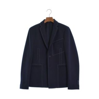 FENDI フェンディ FJ0668 GIACCA VELVET MARBLEDE TAPED BLAZER ブルー ベルベット サイドライン テーラードジャケット 2Bブレザー