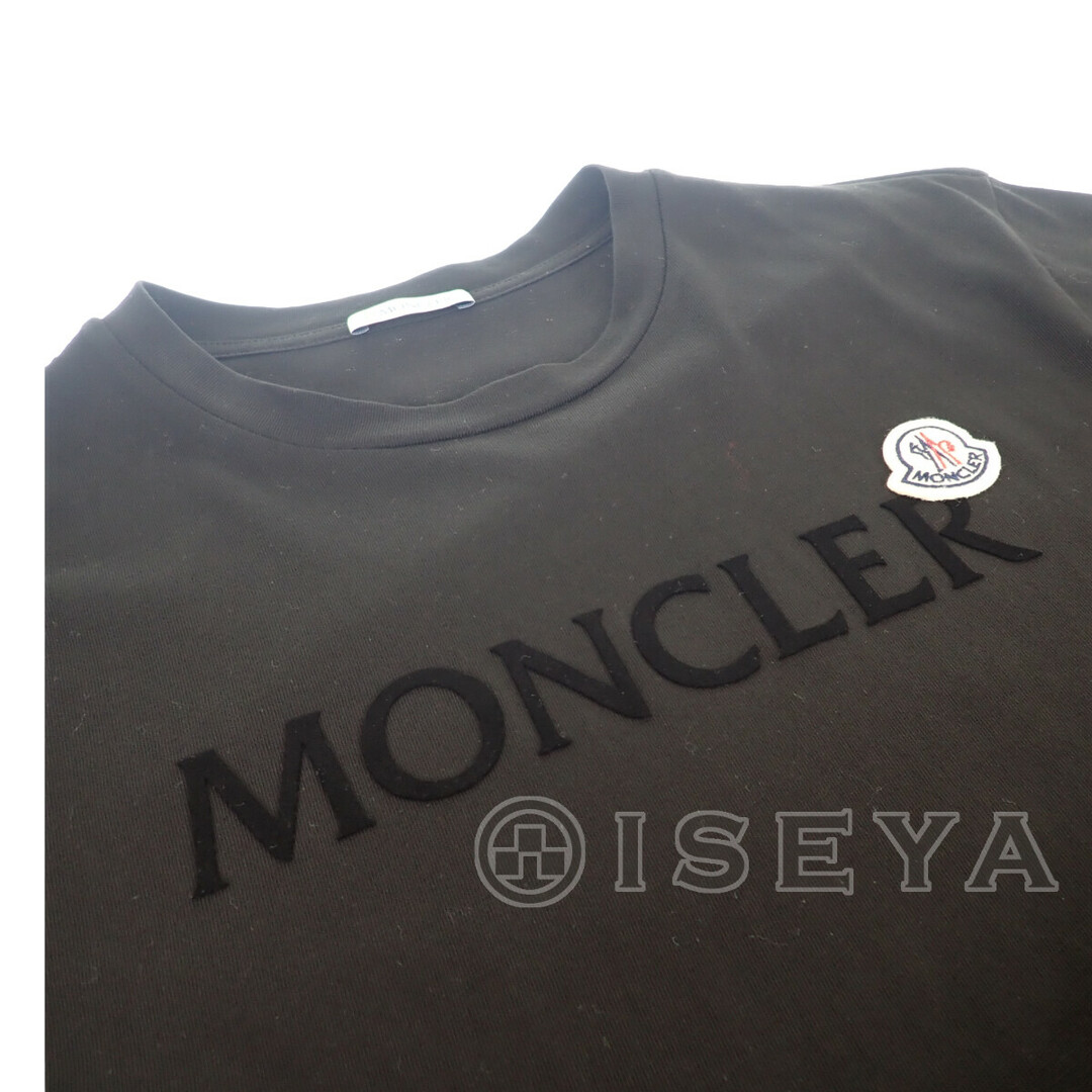 【Aランク】Moncler モンクレール ロゴワッペン半袖Tシャツ トップス H20918C00025 8390T コットン100％ ブラック Mサイズ メンズ【ISEYA】 4