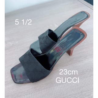 グッチ(Gucci)のGUCCIミュールサンダル黒ブラック23cmグッチCHANEL(ミュール)