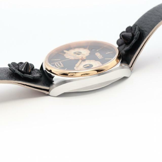 FENDI(フェンディ)のフラワーランド レディース 腕時計 自動巻き SS レザー ピンクゴールド シルバー ブラック ブラック文字盤 レディースのファッション小物(腕時計)の商品写真