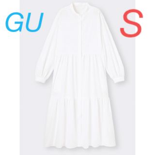 ジーユー(GU)のGU ティアードシャツワンピースS  美品　(ロングワンピース/マキシワンピース)