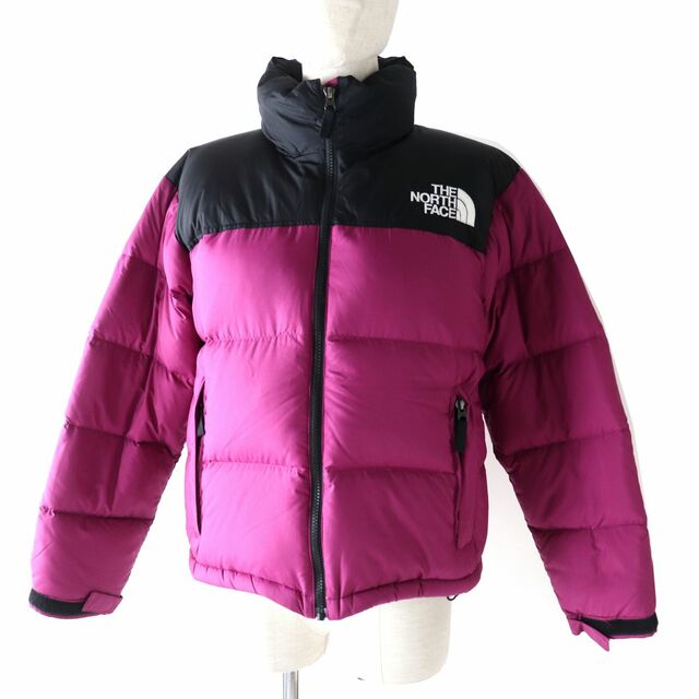 良品◎THE NORTH FACE ザノースフェイス NDW91952 ショートヌプシジャケット レディース フード付 ダウンジャケット 紫×黒 M ポケッタブル