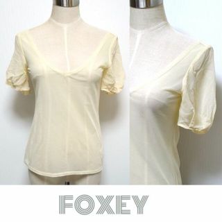 フォクシーブティック(FOXEY BOUTIQUE)のフォクシー■半袖インナートップス シルク袖シャツ　ワンピースインナー　40(シャツ/ブラウス(半袖/袖なし))