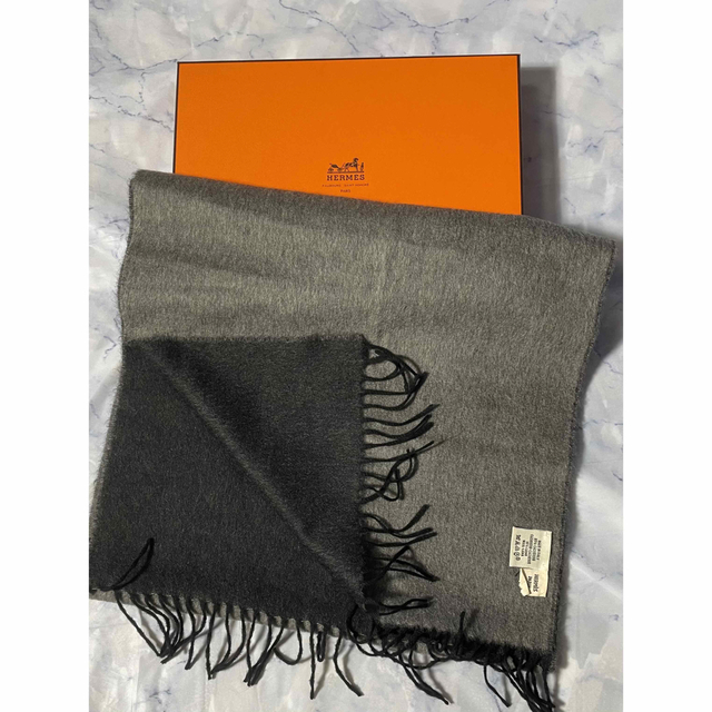 HERMES エルメス  マフラー ブラック カシミア