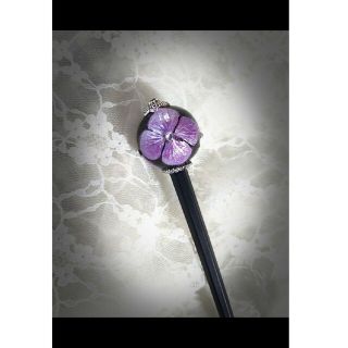 パール紫アジサイのかんざし【樹脂製箸タイプ】ハンドメイド