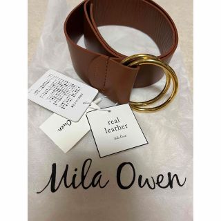 ミラオーウェン(Mila Owen)の新品タグ付き♡Mila Owen♡リアルレザーリングベルト(ベルト)