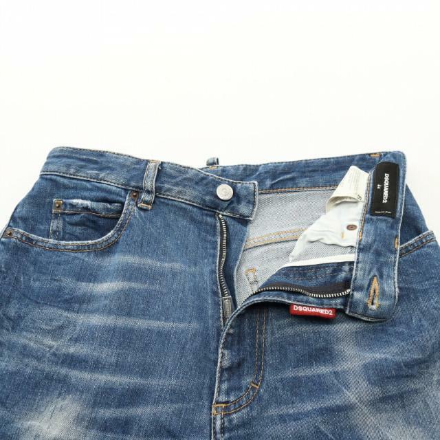 DSQUARED2(ディースクエアード)のFoggy Wash Sasoon Jeans デニムパンツ ブルー ウォッシュ加工 ダメージ加工 レディースのパンツ(デニム/ジーンズ)の商品写真