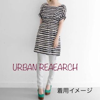 アーバンリサーチ(URBAN RESEARCH)のURBAN RESEARCH サテンボーダーワンピース(ミニワンピース)