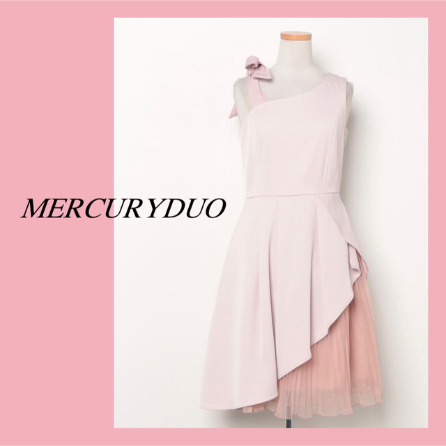 MERCURYDUO(マーキュリーデュオ)の【マーキュリーデュオ】ワンピース　ピンク　スカート　結婚式　パーティー　お呼ばれ レディースのワンピース(ひざ丈ワンピース)の商品写真