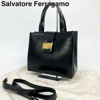 サルヴァトーレフェラガモ(Salvatore Ferragamo)の23E26 サルバトーレ フェラガモ ハンドバッグ ヴァラリボン 2way(ハンドバッグ)