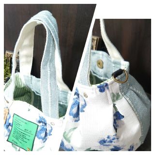 No.246【Flowerころりんバッグ❤️グリーン】花柄トートバッグプリンセス