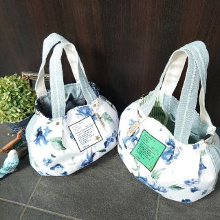 No.246【Flowerころりんバッグ❤️グリーン】花柄トートバッグプリンセス