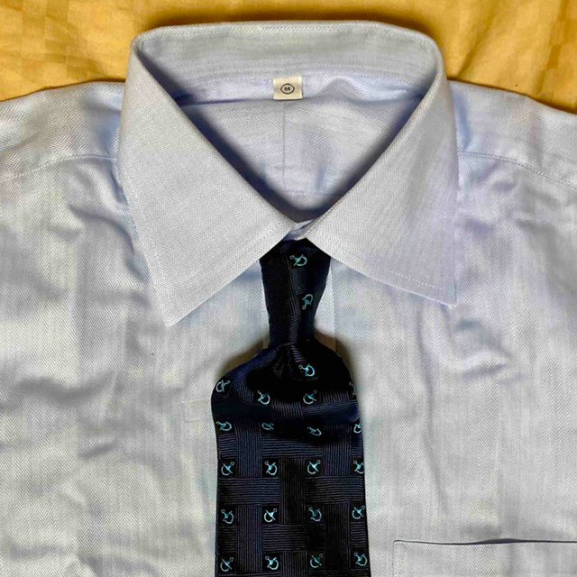 UNIQLO(ユニクロ)のライトブルー 織柄長袖シャツ UNIQLO メンズのトップス(シャツ)の商品写真
