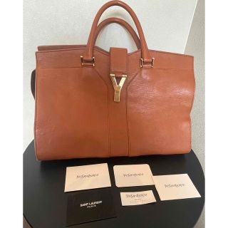 イヴサンローラン(Yves Saint Laurent)のイヴサンローラン yライン　カバスシック　ハンドバッグ　ysl ブラウン　ラージ(ハンドバッグ)