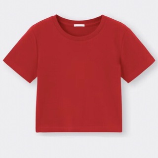 ジーユー(GU)のGU  レデイース　ミニT   ミニTシャツ　レッド　S(Tシャツ(半袖/袖なし))