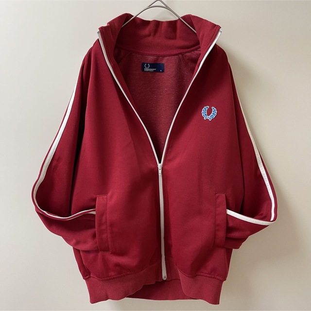 Fred Perry トラックジャケット 刺繍月桂樹 ビンテージ レッド - ジャージ