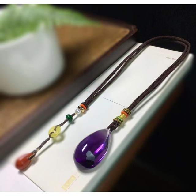 大人気☆ 【天然】アメジスト ネックレス 38*20*15mm - crumiller.com