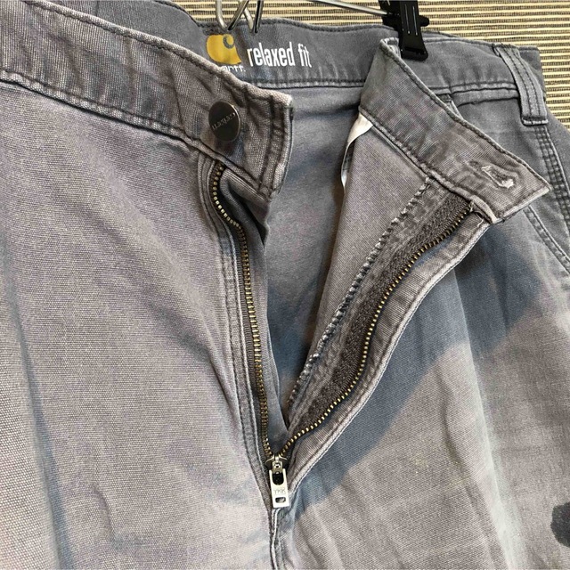 カーハート】ワークパンツ42ペインターグレー エンブレムタグ ワンポイント47