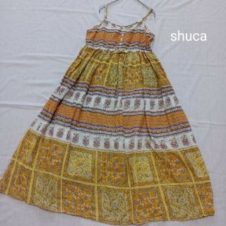 シュカ(shuca)のshuca　シュカ　アジアンプリント　コットンワンピース　コットン　エキゾチック(ロングワンピース/マキシワンピース)