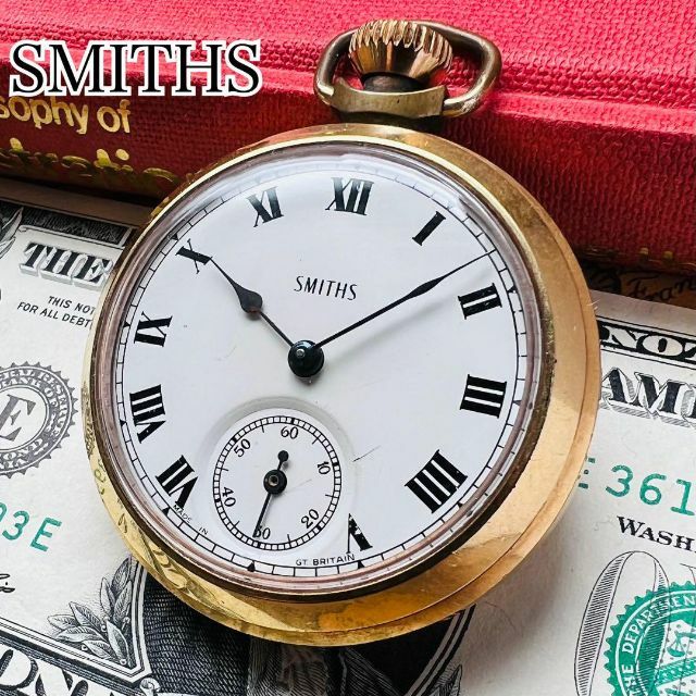スミス SMITHS 懐中時計 ゴールド 動作良好 イギリス 手巻き 金 激レアのサムネイル