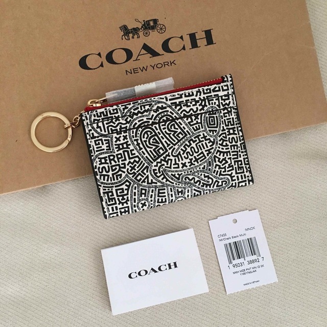 COACH - 新品☆COACH コーチ ミッキー コラボ レザー コイン パス ID