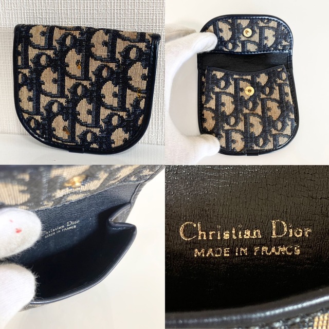 Dior クリスチャンディオール トロッター 小銭入れ コインケース ネイビー