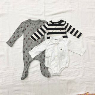 ギャップキッズ(GAP Kids)のbabygap　長袖　3枚セット　6-12M(ロンパース)