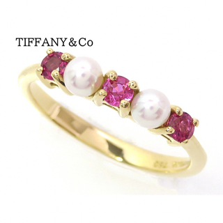 Tiffany & Co. - TIFFANY&Co ティファニー 750 ルビー パール リング ゴールド