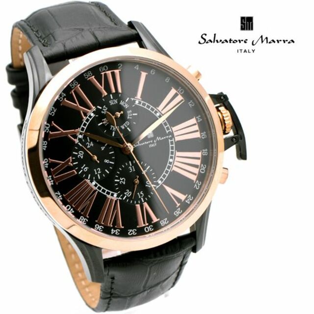 サルバトーレマーラ 腕時計 メンズ ブラック ピンクゴールド ブランド