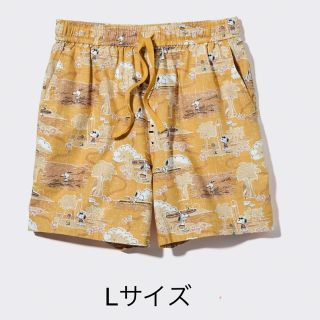 ユニクロ(UNIQLO)のレインスプーナー　ショートパンツ　Lサイズ   イエロー　スヌーピー　ピーナッツ(ショートパンツ)