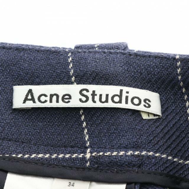 Acne Studios(アクネストゥディオズ)の パンツ ウインドウペン リネン ネイビー オフホワイト レディースのパンツ(その他)の商品写真