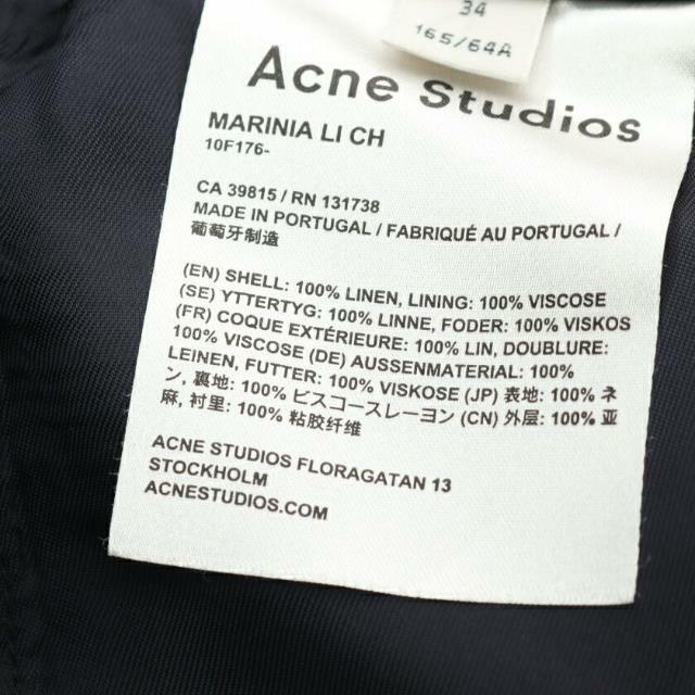 Acne Studios(アクネストゥディオズ)の パンツ ウインドウペン リネン ネイビー オフホワイト レディースのパンツ(その他)の商品写真