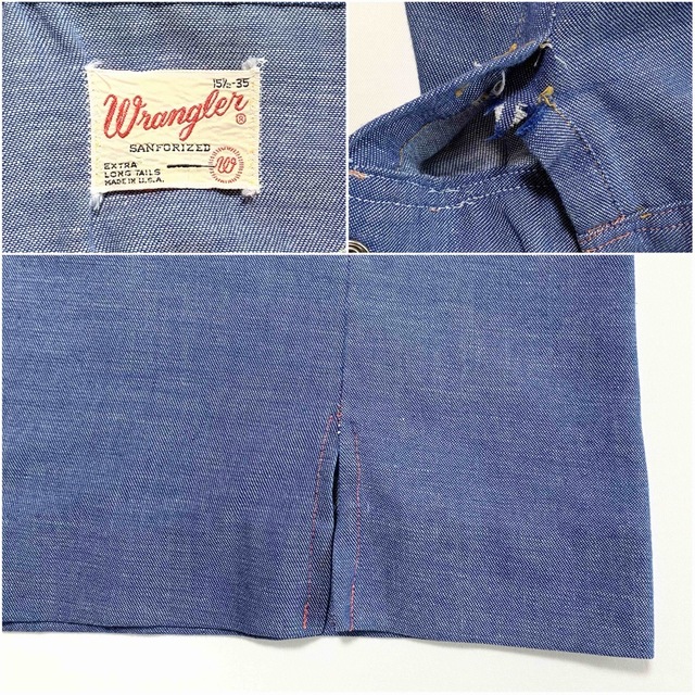 Wrangler(ラングラー)の☆ラングラー 70s ヴィンテージ シャンブレー ウエスタン シャツ USA製 メンズのトップス(シャツ)の商品写真