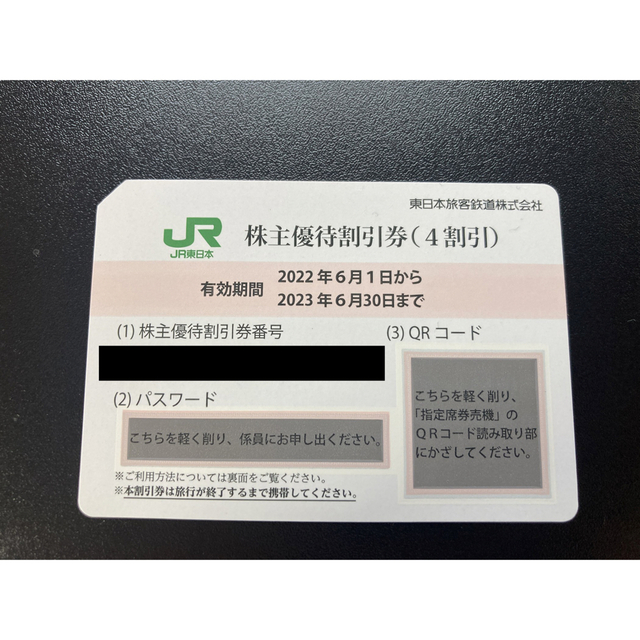 JR東日本 株主優待券　1枚   （有効期間:2023年6月30日まで） チケットの優待券/割引券(その他)の商品写真