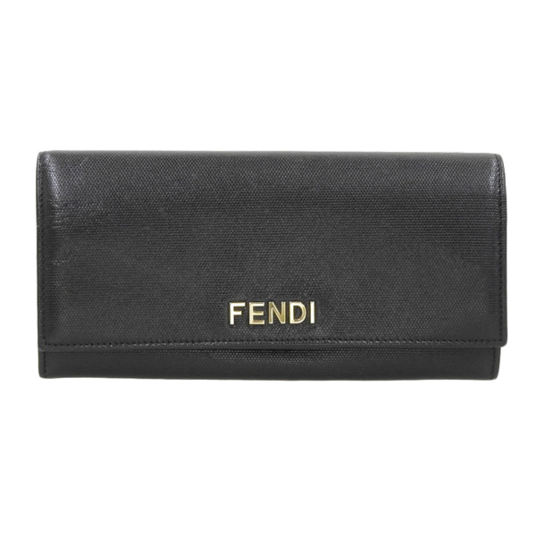 FENDI フェンディ ロゴ 二つ折り 長財布 8M0251 ブラック gy-