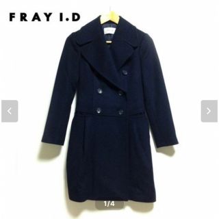 フレイアイディー(FRAY I.D)のFRAY I.D フレイアイディー 美品 ネイビーコート 121028(ロングコート)