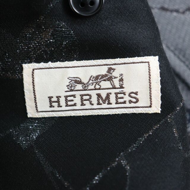 Hermes(エルメス)の極美品◆2018年製 HERMES エルメス トランプ柄 コットン シングルジャケット/テーラードジャケット ブラック 48 イタリア製 正規品 メンズのジャケット/アウター(テーラードジャケット)の商品写真