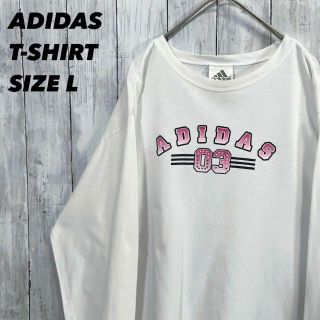 アディダス(adidas)のヴィンテージ古着レディースADIDASアディダス　長袖プリントTシャツ　サイズL(Tシャツ(長袖/七分))