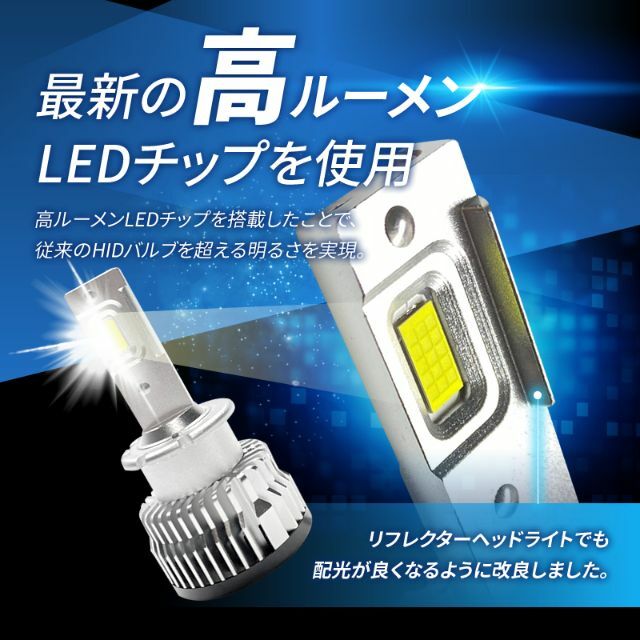 HIDより明るい○ D2R LED化 ヘッドライト ライフ 爆光