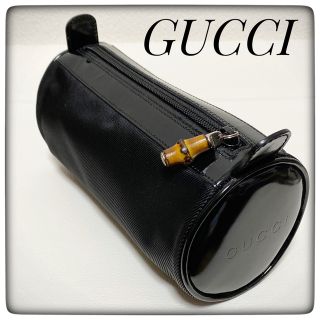 グッチ(Gucci)のGUCCIグッチ✨ポーチ 化粧入れ 筆箱 バンブーシリーズブラック円柱型(ポーチ)