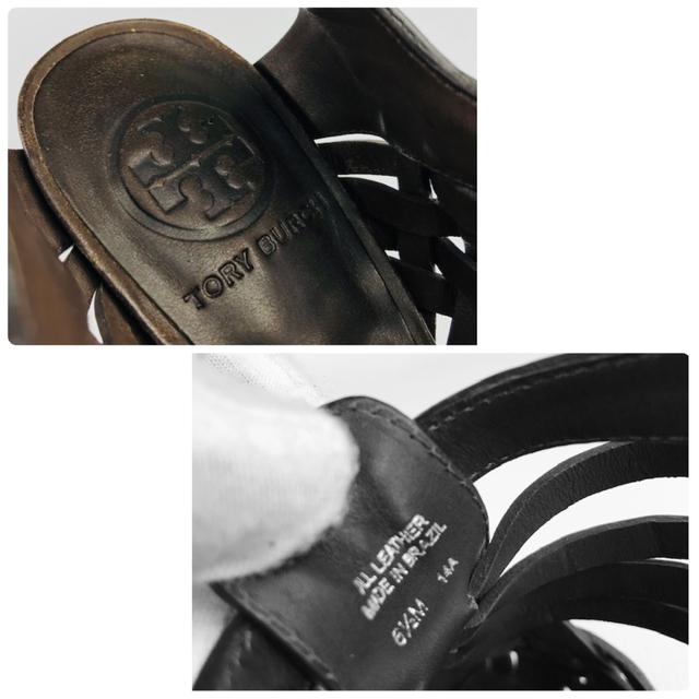 Tory Burch - トリーバーチ☆ゴールドアイコン付 レザーヒール Tory Burch - トリーバーチ☆ゴールドアイコン付 レザーヒール